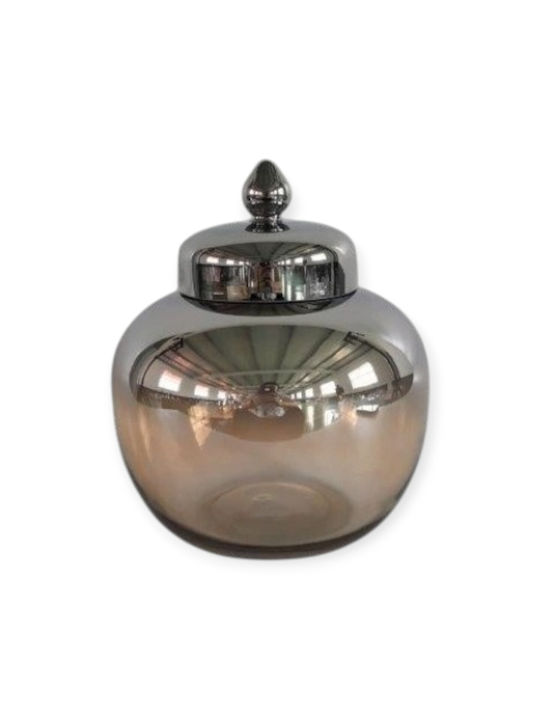 Karvounis General Use Glass Jar with Lid Transparent 19x19x21.5cm 1 Pieces
