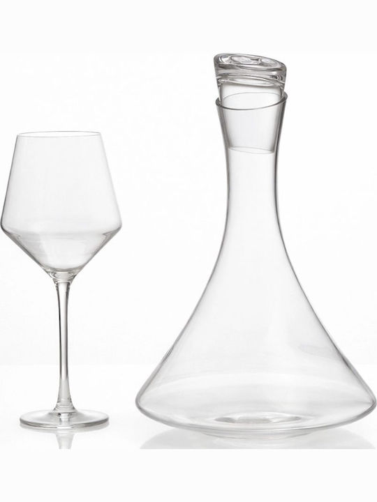 Wedding Carafe Set with Wine Glass made of Crystal 2pcs