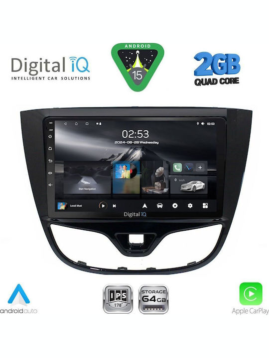 Digital IQ Car Audio System for Opel Karl 2014-2019 (Bluetooth/USB/WiFi/GPS/Apple-Carplay/Android-Auto) with Touch Screen 10"