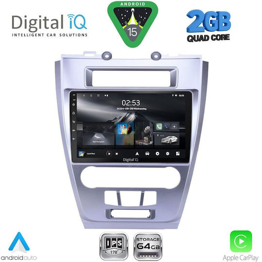 Digital IQ Car Audio System for Ford Fusion 2012-2017 (Bluetooth/USB/WiFi/GPS/Apple-Carplay/Android-Auto) with Touch Screen 10"