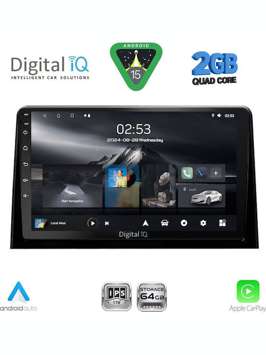 Digital IQ Автомобилна Аудио Система (Блутут/USB/WiFi/GPS/Apple-Carplay/Android-Auto) с Тъчскрийн 10"