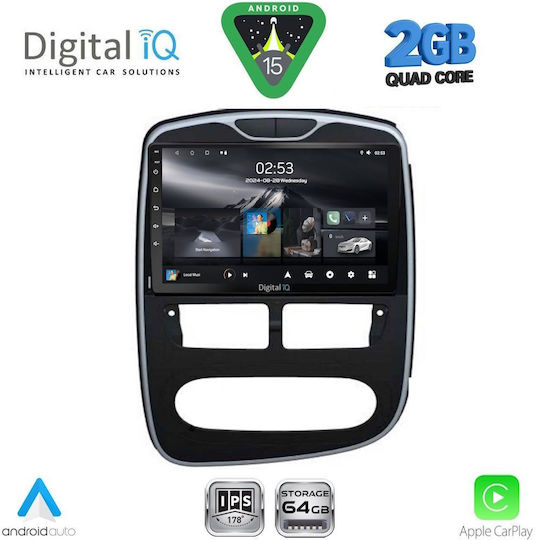 Digital IQ Car Audio System for Renault Clio 2012-2015 (Bluetooth/USB/WiFi/GPS/Apple-Carplay/Android-Auto) with Touch Screen 10"