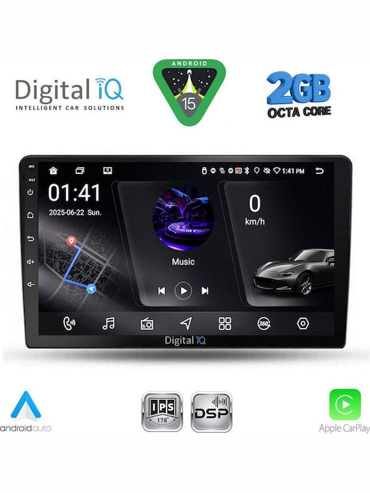 Digital IQ Car Audio System for Toyota Corolla Verso 2000-2004 (Bluetooth/USB/WiFi/GPS/Apple-Carplay/Android-Auto) with Touch Screen 9"
