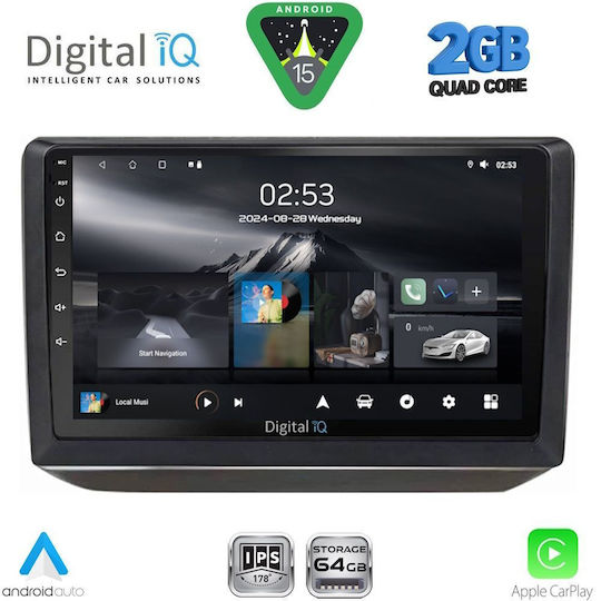 Digital IQ Car Audio System for Skoda Fabia 2008-2014 (Bluetooth/USB/WiFi/GPS/Apple-Carplay/Android-Auto) with Touch Screen 10"