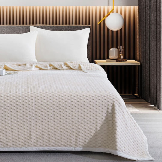Liolios Home Κουβέρτα Υπέρδιπλη 220x240εκ. Κρεμ