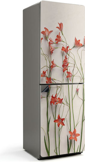 Magnetic Refrigerator Cover Soft Flowers Vertical Layout 60x190 Cm