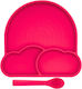 Babychefs Silicone Feeding Set with Anti-Slip Base Pink 3pcs