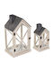 Art et Lumiere Tabletop Wooden Lanterns Set White 27x27cm 2pcs