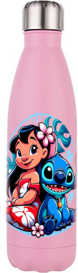Бутилка Термос Lilo & Stitch 500ml Розов Матиран