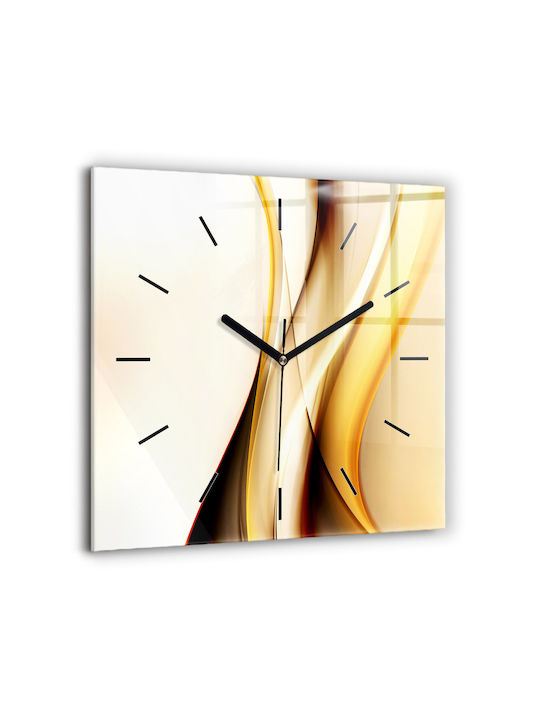 Tulup Leise Wanduhr Glas Gelb 60x60cm