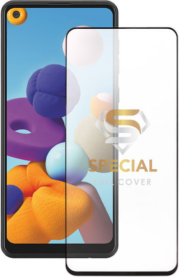 Idol 1991 0.25mm Adeziv complet Tempered Glass Negru (Galaxy A21s)
