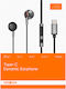 Moxom LX-EP808 In-ear Handsfree Headphones with Connector USB-C