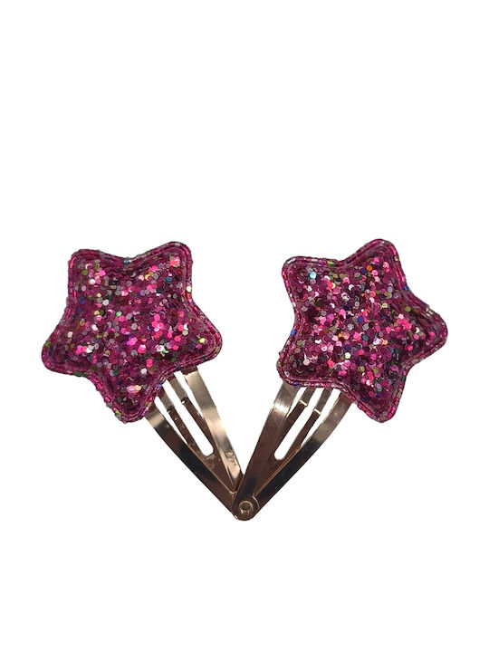 Gift-Me Set Kinderhaarklammern mit Haarspange Stern in Rosa Farbe