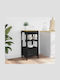 vidaXL Wooden Kitchen Trolley 3 Tiers Black 48x40x88.5cm