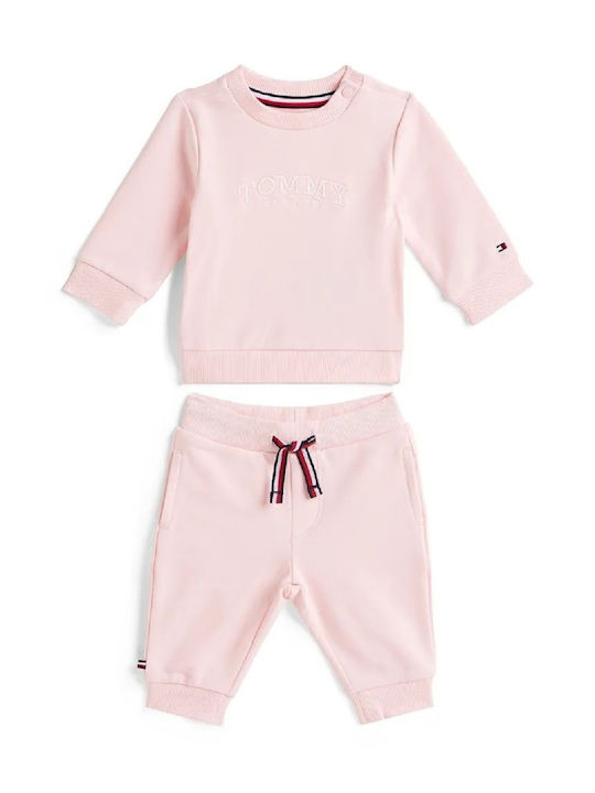 Kids Sweatpants Set Pink 2pcs