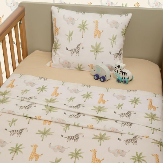 Baby Oliver Baby Sheets Set Crib Cotton Fitted Beige 70x140cm 3pcs