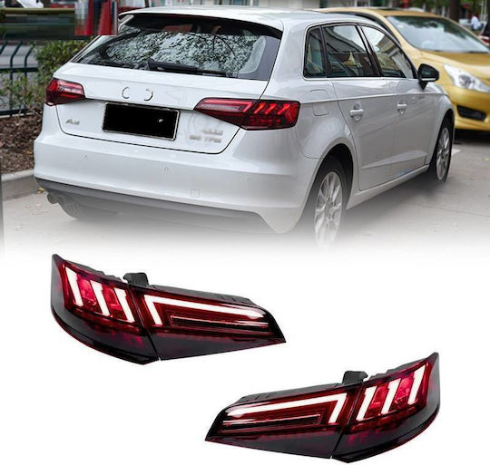 Taillights Set Audi A3 8v 2013-2019 Sportback Led Bar Red Smoked
