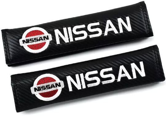 Σετ Μαξιλαράκια Ζώνης Nissan 2τμχ Hw-0399 Μαύρο Λευκό