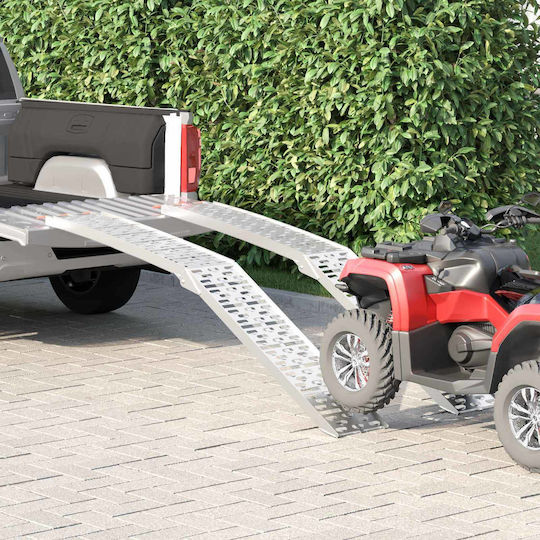 Vidaxl Loading Ramp 2 Pieces Silver 222 x 29 x 14 cm Aluminum