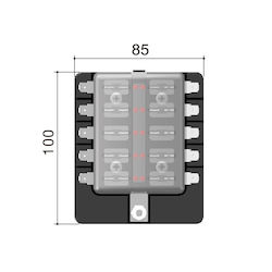 Fuse Box 12 Fuses Connection Screws
