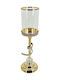 Marhome Candle Holder Glass in Gold Color 12x12x40cm 1pcs