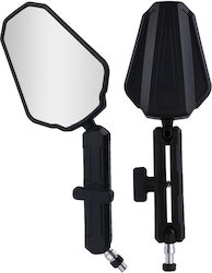 Rotating Aluminum Ball Motorcycle Mirrors Black 8mm 10mm