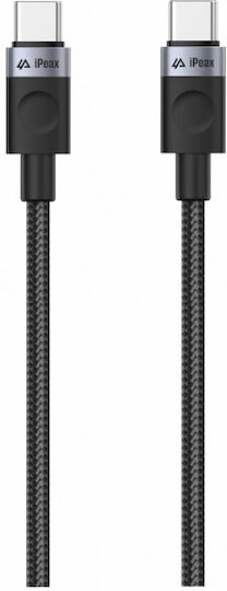 iPEAX Braided USB 2.0 Cable USB-C male - USB-C Black 1.5m