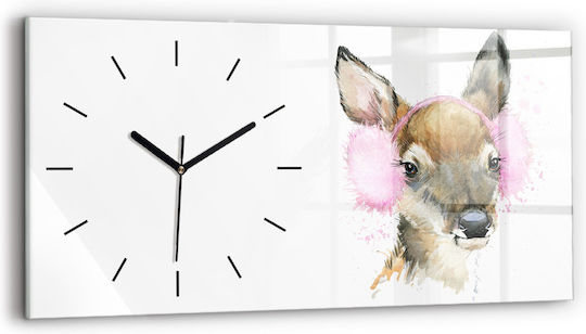 Tulup Deer Glass Kids Wall Clock 60x30cm