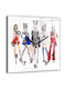 Tulup Kids Wall Clock Modern Girls Glass 30x30cm