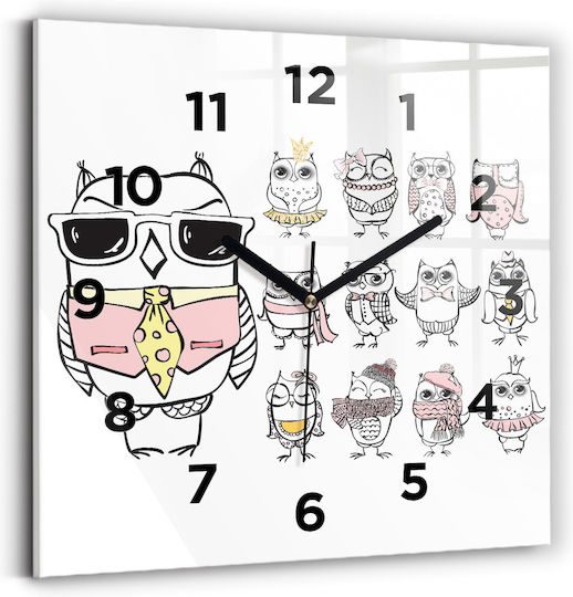 Tulup Ceas de Perete pentru Copii Sticlă 30x30cm