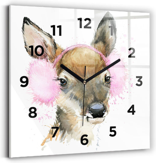Tulup Kinder Wanduhr Glas 30x30cm