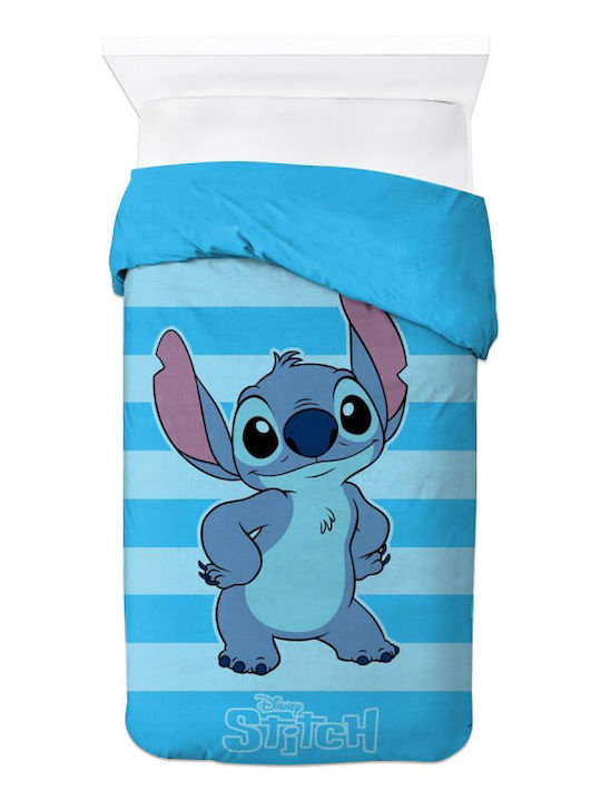Παιδικό Κουβερτοπάπλωμα Μονό Disney Stitch Μπλε 160x250εκ.