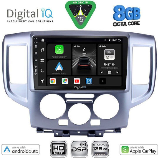 Digital IQ Car Audio System for Nissan NV200 2009-2020 (Bluetooth/USB/AUX/WiFi/GPS/Apple-Carplay/Android-Auto) with Touch Screen 9"