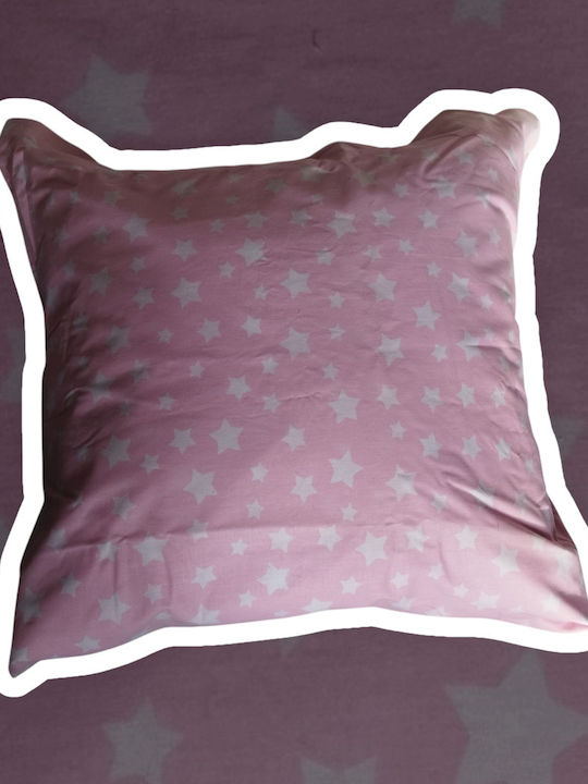 Oxygen Παιδικό Διακοσμητικό Μαξιλάρι Pink Stars Ροζ 45x45εκ.