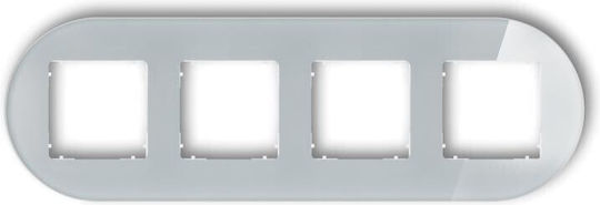 Icon Universal Frame Quadruple Straddle Glass Effect Frame Grey Bottom White 15-0-irso-4