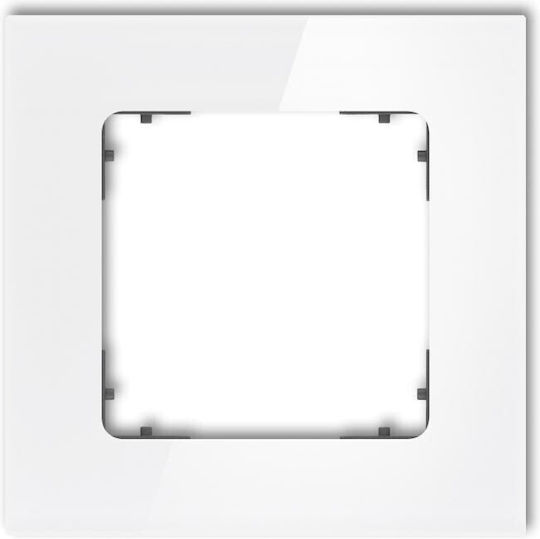 Icon Cadru Universal Comutare Rama Simplă Pătrată Efect Sticlă Alb Mat Grafit Inferior 0-28-irsk-1