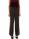 Damen Stoff Hose in Geradem Schnitt Brown