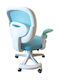 Desk Chair with Armrests Light Blue 47x56x80cm