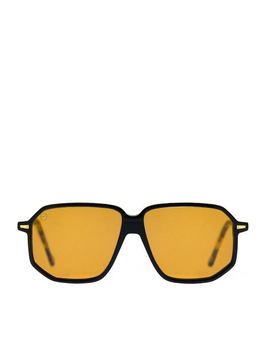 Kyme Damen Sonnenbrille mit Schwarz Kunststoff Gestell und Gelb Linse SEBASTIEN 01