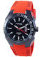 Q&Q Women's Watch with Orange Rubber Strap
