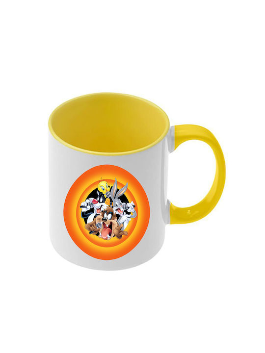 Чаша Looney Tunes Жълта Дръжка Вътрешна