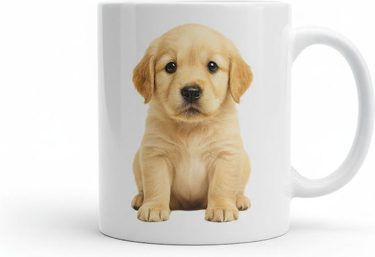 Golden Mug Ceramic White