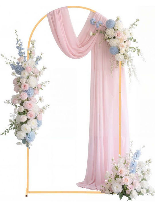 Vevor Arch Base 2 X 1 M Fixed Structure Easy Assembly 1 Piece Gold Metal Arch Base Wedding Party Birthday Graduation Celebration Ceremony Decoration