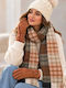Set with Beanie Knitted in Brown color