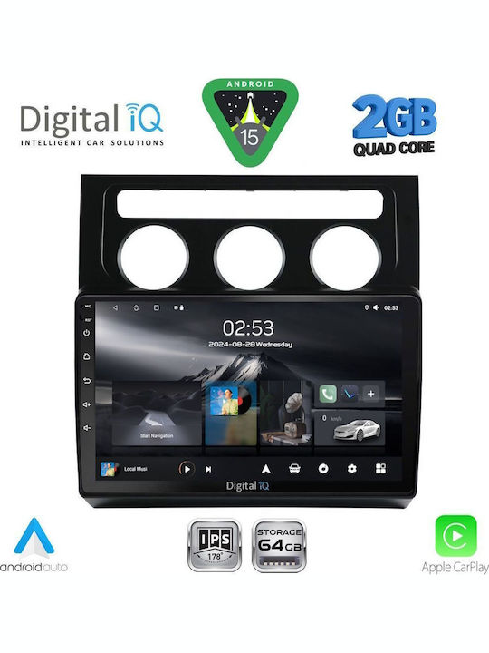 Digital IQ Sistem Audio Auto pentru Volkswagen Turul 2003-2010 cu Clima (Bluetooth/USB/WiFi/GPS/Apple-Carplay/Android-Auto) cu Ecran Tactil 10"