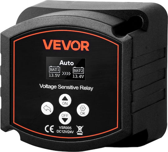 Vevor Dual Battery Isolator 12v 300 Amp Manual Automatic Relay Vsr Voltage Sensitive Lcd Screen Smart Battery Isolator Lithium Lead Acid Batteries Car Truck Rv Utv Atv Boat