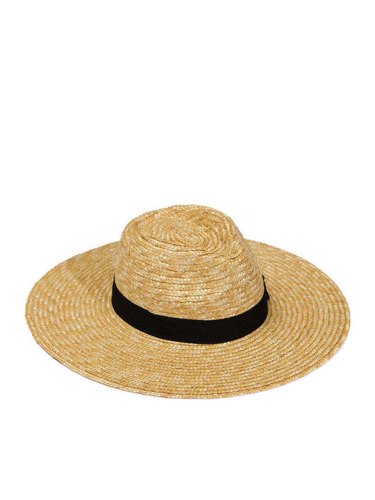 Achilleas Accessories Γυναικείο Ψάθινο Καπέλο Μπεζ