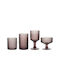 HFA Set of Glasses White Wine / Water / Whiskey made of Glass in Purple Color Stemmed 215ml 24pcs