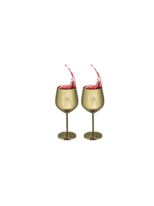 Berlinger Haus Set of Glasses Champagne / White Wine / Cocktail/Drinking made of Stainless Steel in Brown Color Stemmed 550ml 2pcs