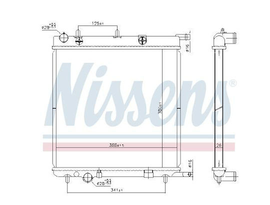 NTY Car Water Radiator for Citroen C2